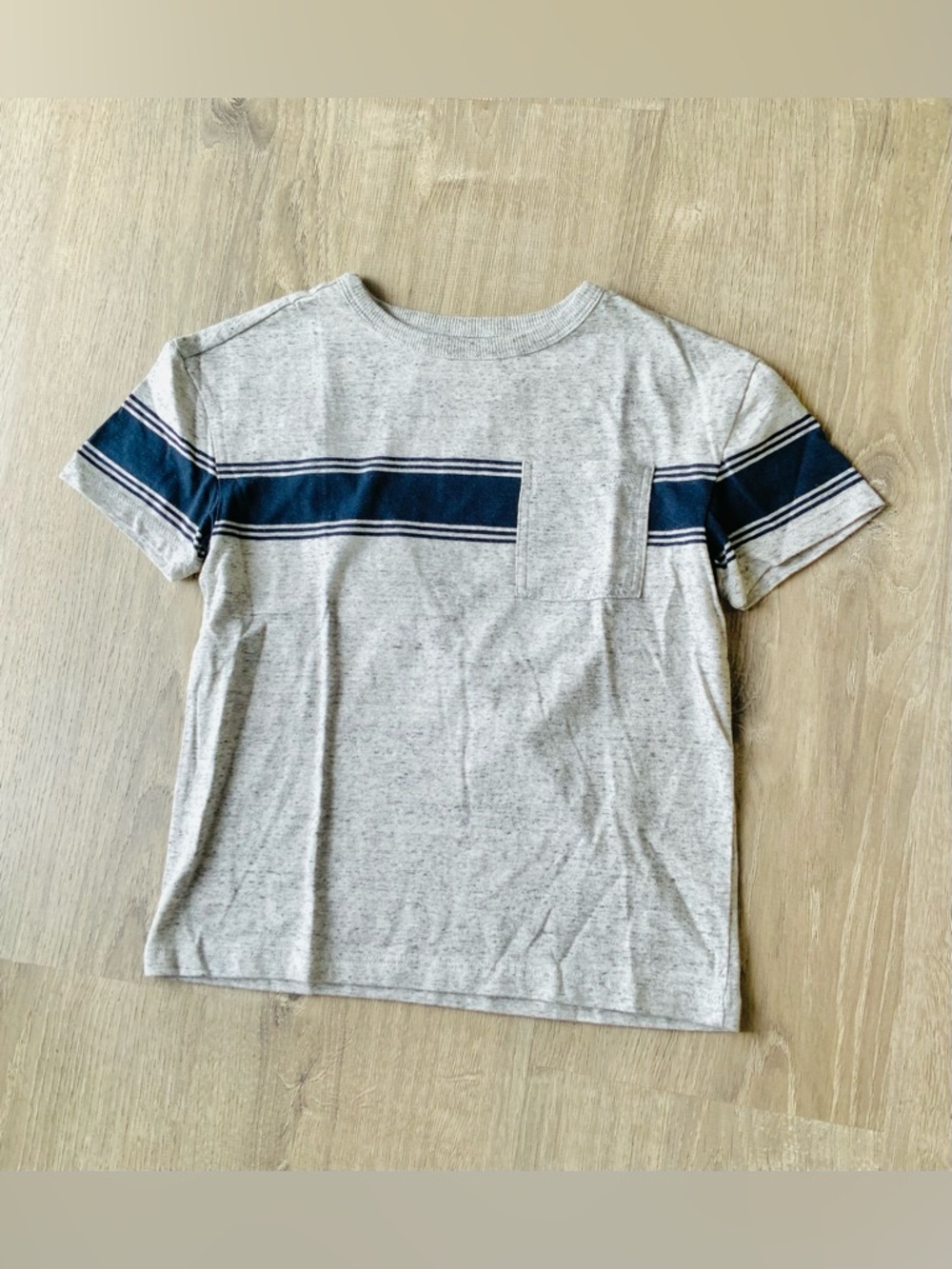 Cat & Jack Gray Striped Pocket Tee Boys Small 6/7